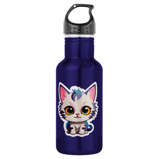 Cute "Pastel Cat" Water Bottle Waterfles (Voorkant)