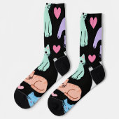 Cute Pastel Cats Crew Socks – Kitty Sokken (Links)