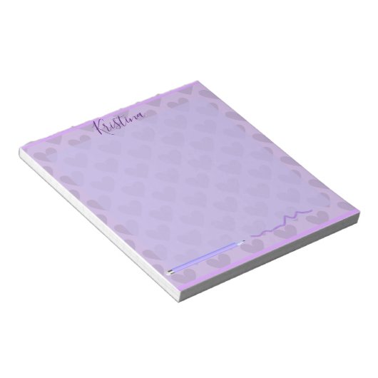 Cute Pastel Chic Lavender Personalized Notitieblok (Schuin)