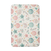 Cute Pastel Christmas Pattern Ornaments and Stars Badmat (Voorkant Verticaal)