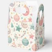 Cute Pastel Christmas Pattern Ornaments and Stars Bedankdoosjes (Open)