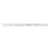 Cute Pastel Christmas Pattern Ornaments and Stars Satijnen Lint (Voorkant)