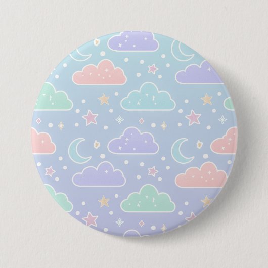 Cute Pastel Cloud Enamel Pin Ronde Button 7,6 Cm (Voorkant)