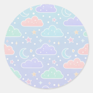 Cute Pastel Cloud & Star Sticker Sheet