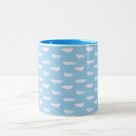 Cute Pastel Clouds Two-Tone Coffee Mok (Center)