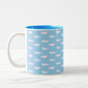 Cute Pastel Clouds Two-Tone Coffee Mok