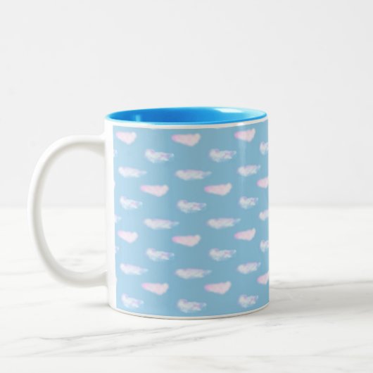 Cute Pastel Clouds Two-Tone Coffee Mok (Links)
