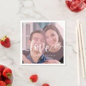 Cute Pastel Color Love Photo Wedparty Servet (Insitu)