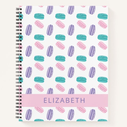 Cute Pastel Colorful Kawaii Macarons Personalized Notitieboek (Voorkant)