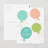 Cute Pastel Colted Balloons Happy Birthday Briefkaart (Voorkant / Achterkant)