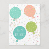 Cute Pastel Colted Balloons Happy Birthday Briefkaart (Voorkant)