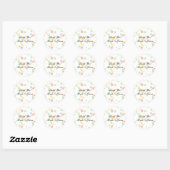 Cute pastel confetti stippen douane bruiloft bedan ronde sticker (Vel)