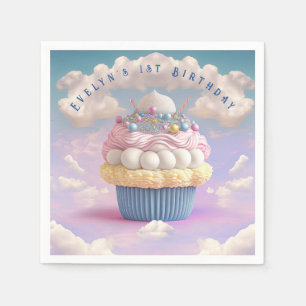Cute Pastel Cupcake Birthday Servet