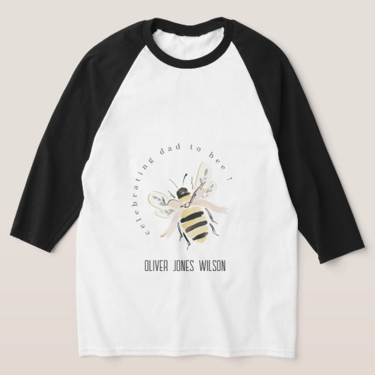 Cute Pastel Dad To Bee Neutral Baby Shower T-shirt (Laagn)