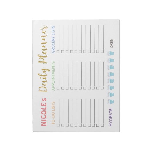 Cute Pastel Daily Planner Notitieblok (Linkerzijde)