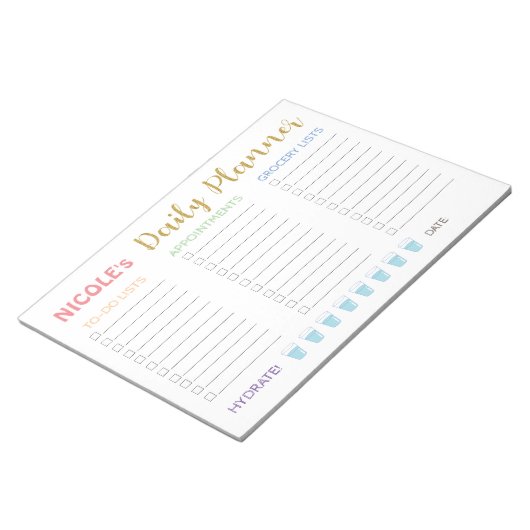 Cute Pastel Daily Planner Notitieblok (Schuin)