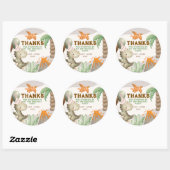 Cute Pastel Dinosaur Birthday Thank You Ronde Sticker (Vel)