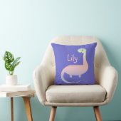 Cute Pastel Dinosaur for Girls Personalized Pillow Kussen (Stoel)