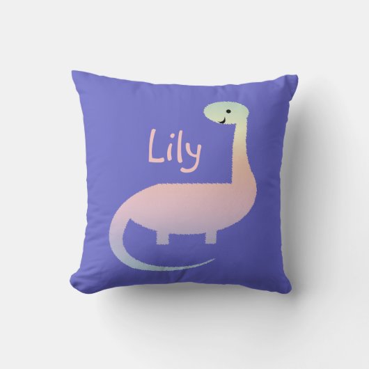 Cute Pastel Dinosaur for Girls Personalized Pillow Kussen (Voorkant)