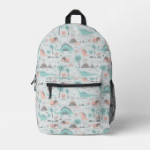 Cute Pastel Dinosaur Pattern Bedrukte Rugzak (Voorkant)