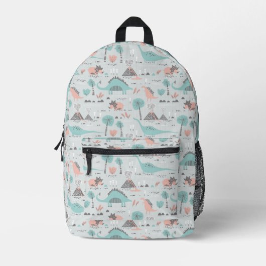 Cute Pastel Dinosaur Pattern Bedrukte Rugzak (Voorkant)