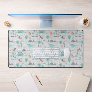 Cute Pastel Dinosaur Pattern Bureaumat