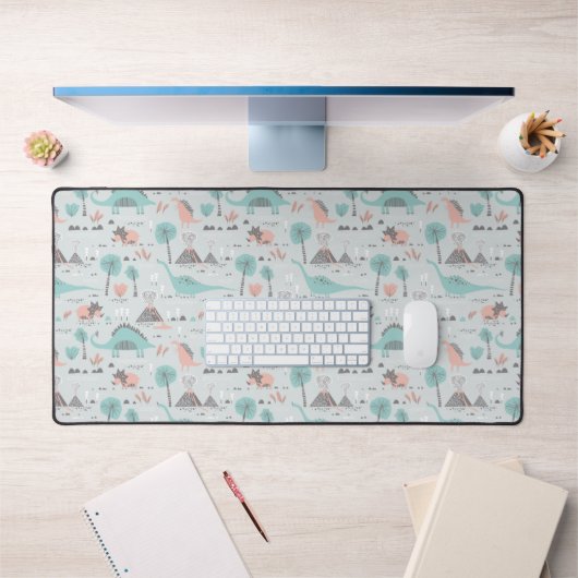 Cute Pastel Dinosaur Pattern Bureaumat (Kantoor 1)
