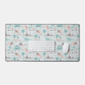 Cute Pastel Dinosaur Pattern Bureaumat (Keyboard & Muis)
