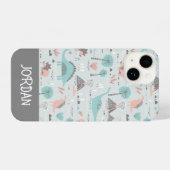 Cute Pastel Dinosaur Pattern iPhone Hoesje (Achterkant horizontaal)