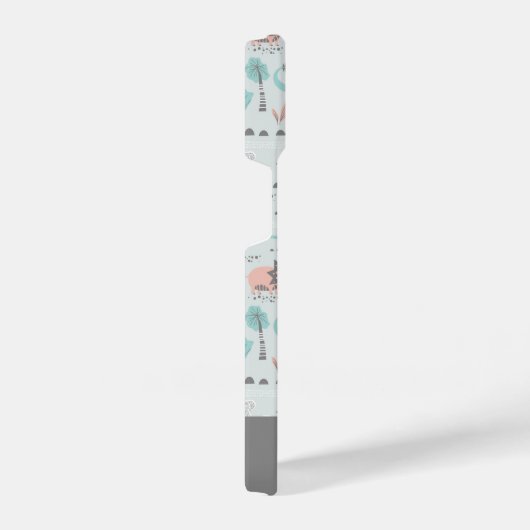 Cute Pastel Dinosaur Pattern iPhone Hoesje (Rechterkant)