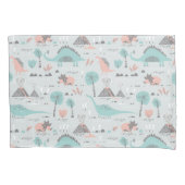 Cute Pastel Dinosaur Pattern Kussensloop (Voorkant)