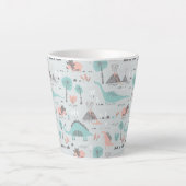 Cute Pastel Dinosaur Pattern Latte Mok (Voorkant)