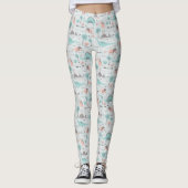 Cute Pastel Dinosaur Pattern Leggings (Voorkant)
