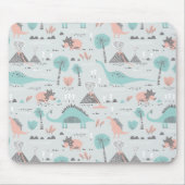 Cute Pastel Dinosaur Pattern Muismat (Voorkant)