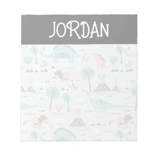 Cute Pastel Dinosaur Pattern Notitieblok