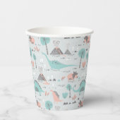 Cute Pastel Dinosaur Pattern Papieren Bekers (Voorkant)