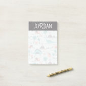 Cute Pastel Dinosaur Pattern Post-it® Notes (Op bureau)
