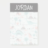 Cute Pastel Dinosaur Pattern Post-it® Notes (Voorkant)