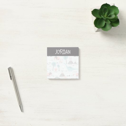 Cute Pastel Dinosaur Pattern Post-it® Notes (Kantoor)