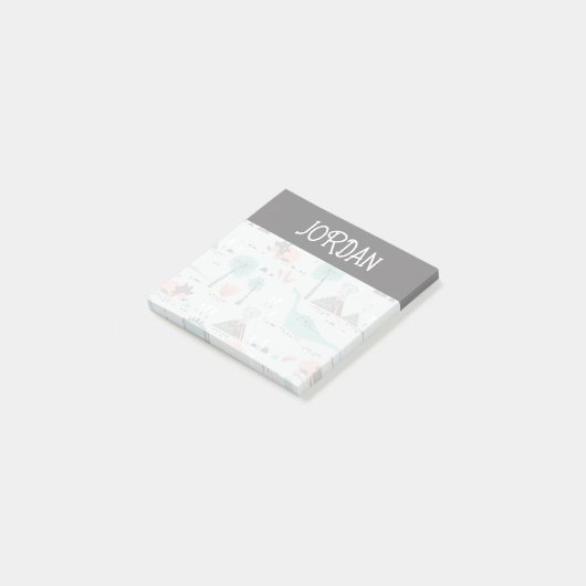 Cute Pastel Dinosaur Pattern Post-it® Notes (Schuin)