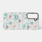 Cute Pastel Dinosaur Pattern Samsung Galaxy Hoesje (Achterkant horizontaal)