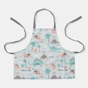 Cute Pastel Dinosaur Pattern Schort