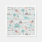 Cute Pastel Dinosaur Pattern Servet (Voorkant)