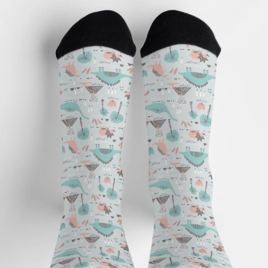 Cute Pastel Dinosaur Pattern Sokken (Top)
