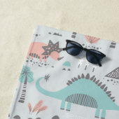 Cute Pastel Dinosaur Pattern Strandlaken (In situ)