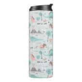 Cute Pastel Dinosaur Pattern Thermosbeker (Gedraaid links)