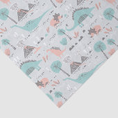 Cute Pastel Dinosaur Pattern Tissuepapier (Detail)