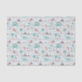 Cute Pastel Dinosaur Pattern Tissuepapier (Voorkant)