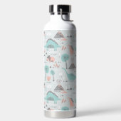 Cute Pastel Dinosaur Pattern Waterfles (Links)