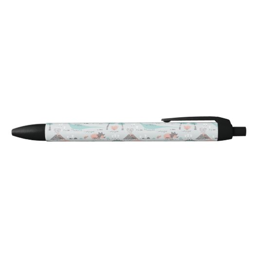 Cute Pastel Dinosaur Pattern Zwarte Inkt Pen (Bovenkant)